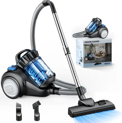 Produktbild von Bodenstaubsauger staubsauger beutellos, Hygiene-Filter, hohe Saugkraft kompakt für Hartboden/Teppich, Turbodüse, Polsterdüse, 6m langes Kabel
