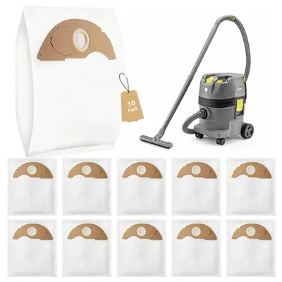 Immagine prodotto di Sacchetti per aspirapolvere, 10 pezzi, in tessuto non tessuto, adatti per aspirapolvere ad acqua e a secco, dimensioni 42 x 48 cm