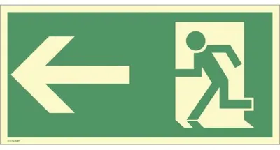 Produktbild von Dreifke® Schild Rettungsweg links, Kunststoff, langnachleuchtend, 160-mcd, 29...