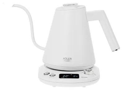 Produktbild von Adler AD 1349 Wasserkocher 1 l, weiß, mit Schwanenhals und Temperaturregelung