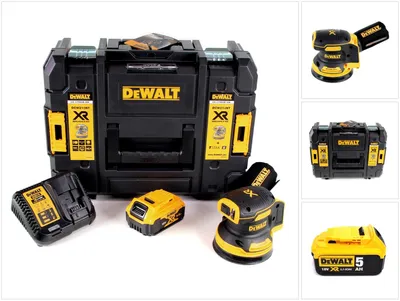 Productafbeelding van DeWalt DCW 210 P1 accu excentrische schuurmachine 18V 125 mm borstelloos + 1x accu 5,0 Ah + oplader + TSTAK