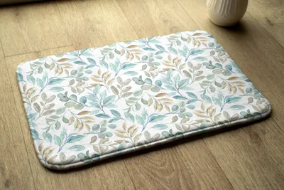 Obrázek produktu pro Koupelnová předložka - Koberec do koupelny - Absorpční rohožka Sprchové koberce - 90x60 cm - Přírodní listy