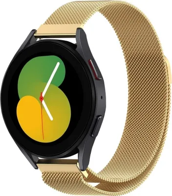 Produktbild von Strap-it Milanese Armband - Kompatibel mit Samsung Galaxy Watch 5 Armband 40mm Edelstahl Armband mit Magnetverschluss - Ersatzarmband - Hochwertiges Material - für Smartwatch 20mm Armband Gold