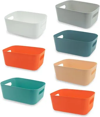 Immagine prodotto di Piccola scatola portaoggetti in plastica, 6 colori, 22,5x16x10 cm