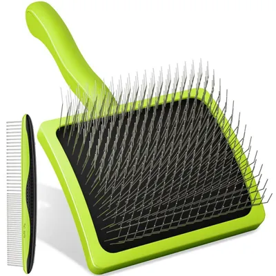 Immagine prodotto di Spazzola professionale per cani, ideale per rimuovere il sottopelo, i nodi e gli arruffamenti. Aghi da 25 mm. Taglia L