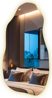 Produktbild von Organischer LED-Spiegel für Make-up Badezimmer, Schlafzimmer – Fleckenform Loft-Stil 50x100 cm