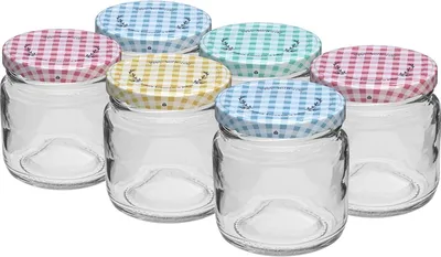 Produktbild von 6er-Set Konfitüregläser 106ml mit Deckeln Einmachgläser für Marmelade, Honig, Gewürze, Vorratsgläser Marmeladengläser|Joghurtgläser Dessertglas