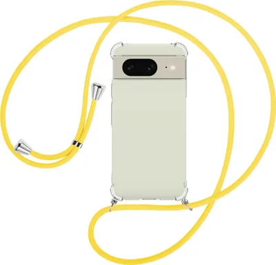 Produktbild von Handykette Backcover-Schutzhülle mit Band (Metall silberfarben) für Google Pixel 8 (6.2'') - gelb