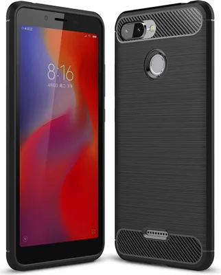 Produktbild von Xiaomi Redmi 6 Hülle Silikon Schwarz Carbon Optik Case TPU Handyhülle Bumper
