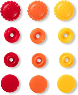 Produktbild von Prym Love Druckknopf Color Blume 13,6 mm gelb/rot/Gold, Polyester (ABVK)