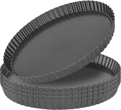Zdjęcie produktu dla Forma do tarty o średnicy 30 cm - forma do quiche z odpinanym dnem - powłoka nieprzywierająca - stal węglowa - lekka - rant z rowkami