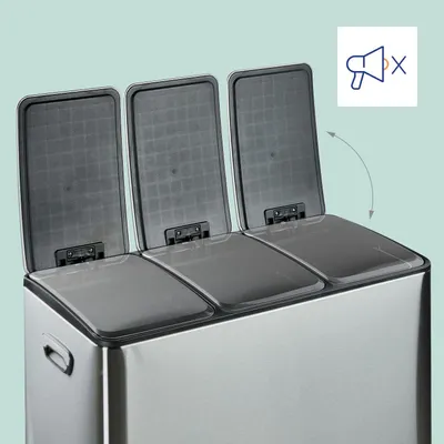 Produktbild von Küchenabfalleimer mit 3 Fächern, 3 x 15 l, Soft-Close-Deckel