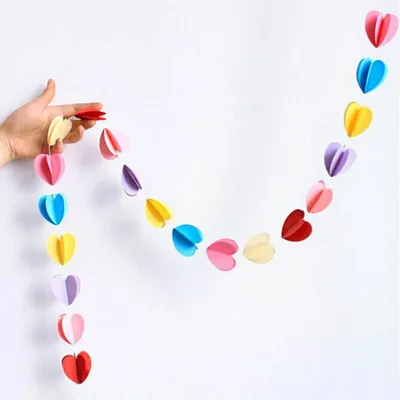 Produktbild von Oblique Unique Deckenhänger Girlande 3D Herzen Hochzeit Geburtstag Party Deko - bunt