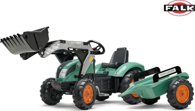 Produktbild von FALK Tret-Traktor SUPER LOADER 1054AM mit Ladegerät und Anhänger – grün