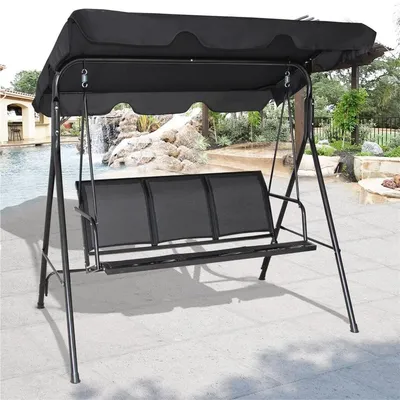 Produktbild von Gartenschaukel - Schaukelbank - Gartenbank - Lounge-Schaukel - Außenschaukel - Für 3 Personen - Stahlrahmen