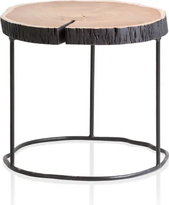 Produktbild von Couchtisch Vollholz Sofatisch 45x45x40 cm Holztisch Baumscheibe