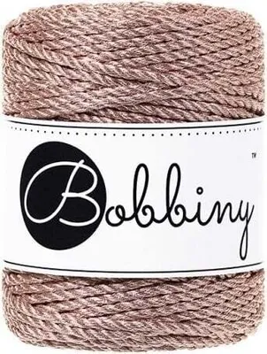 Obrázok produktu pre Bobbiny 3PLY Macramé Rope 3 mm 50 m Metallic Rose Gold Špagát