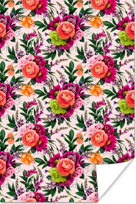 Produktbild von MuchoWow® Poster Blumen - Farben - Muster 20x30 cm - Papierdruck