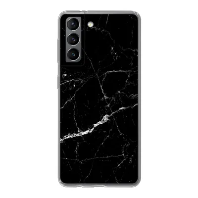 Produktbild von MuchoWow® Handyhülle Schutzhülle Hülle für Samsung Galaxy S21 Marmor - Schwarz - Marmoroptik - Weiß - Luxus - Stein Silikon Softcase Handy Hülle - Softcase