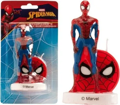 Produktbild von Dekora Dortová svíčka - Spiderman - 1ks Dekora Materiál:: Vosk, Výška:: 9cm