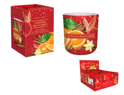 Obrázek produktu pro Nohel Garden Svíčka ve skle CHRISTMAS FRUIT GARDEN-ORANGE+SPICES 150g