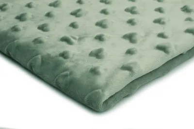 Produktbild von Minkee Fleece Strickwaren Herzprägung, Salbei 50 x 155 cm