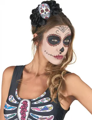 Immagine prodotto di Cerchietto Dia de los Muertos con rose e teschio di zucchero Halloween