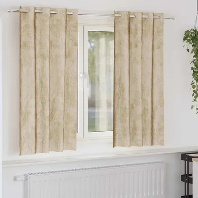 Produktbild von Samtvorhänge 2 stk. Creme 175 x 140 cm Samt