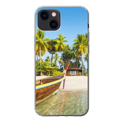 Produktbild von MuchoWow® Handyhülle Schutzhülle Hülle für iPhone 13 mini Strand - Kajak - Sommer Silikon Softcase Handy Hülle - Softcase