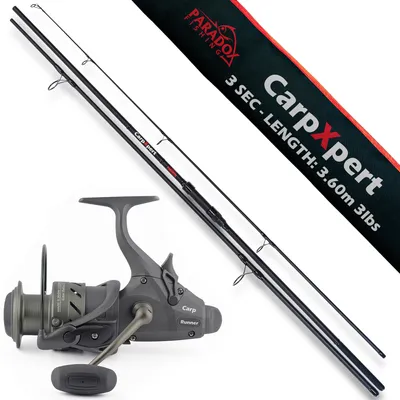 Produktbild von Paradox Fishing CarpXpert 360 3lbs 3 teilig + 5000 Carp Runner - Karpfen-Rute und Rolle