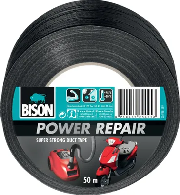 Imagen del producto de Cinta adhesiva Bison, color , 50 metros. Cinta de reparación resistente para uso en exteriores