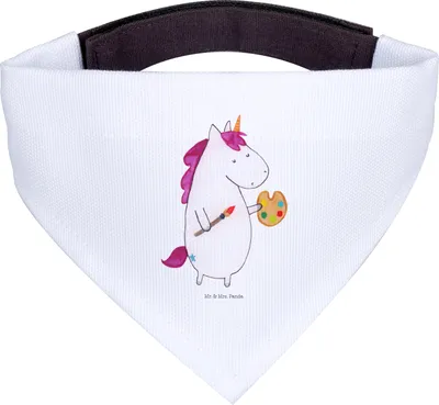 Produktbild von Mr. & Mrs. Panda Tuch Einhorn Künstler - Weiß - Geschenk, Englisch, Hunde Halstuch, Malen, Hund, Unicorn, Hundehalstuch, Für, Einhörner, Welt, Schal, Zeichnen
