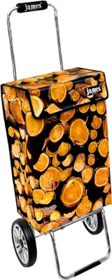 Obrázek produktu pro Nákupní vozík James - WOODY - robustní nákupní vozík s individuálním designem - jednobarevný: hnědý v provedení: Chrome19
