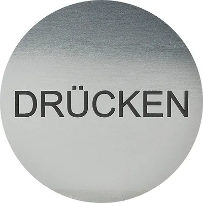 Image de Panneau de signalisation PRESSION, diamètre 60 mm, plastique effet inox