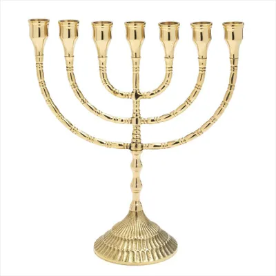 Produktbild von 30cm Menorah Kerzenleuchter Groß Gold 7er Kerzenständer Messing 2880