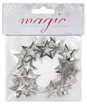 Produktbild von Weihnachtsgirlande mit Sternen, silber, 2 m