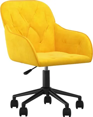 Image de vidaXL Chaise de bureau pivotante jaune velours