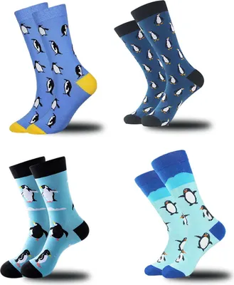 Produktbild von Pinguin-Socken für Damen, Pinguin-Socken aus Baumwolle, süße Tiere, Neuheit für Herren, lustige, fröhliche Pinguin-Socken, Premium-Pinguin-Socken, Geschenke für Männer, weiche und stylische Herrensocken, umweltfreundliche Herrensocken