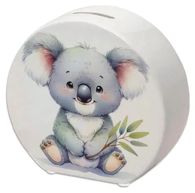 Produktbild von Spardose Koala sitzend aus Keramik, bunt, 13 cm Höhe, 14 cm Breite, 5 cm Tiefe
