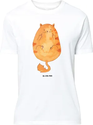 Produktbild von Mr. & Mrs. Panda Größe XL T-Shirt Katze Mittelfinger - Weiß - Geschenk, Cat, Cats, mit Spruch, Tshirt, Genervt, Katzen, Shirt, Tiger