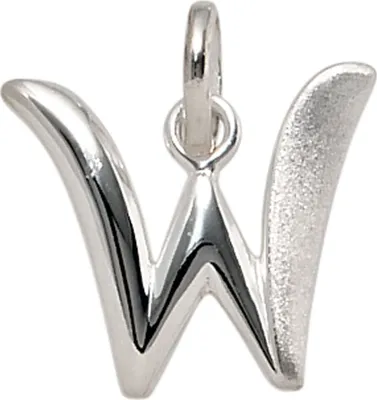 Produktbild von JOBO Anhänger Buchstabe W 925 Sterling Silber rhodiniert teilmattiert