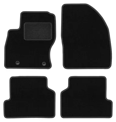 Obrázok produktu pre Velúrové autokoberce pre: Ford Focus MK2 2004-2011 (kombi/sedan/hatchback) – sada 4 ks, čierne, na mieru – Wielganizator LUX