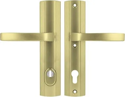 Zdjęcie produktu dla Klamka AXA PRESTIGE 90 WB, klasa 3, z zabezpieczeniem wkładki FLEX (ochrona przeciwpożarowa), kolor F3 - złoty (grubość drzwi 74-83 mm)