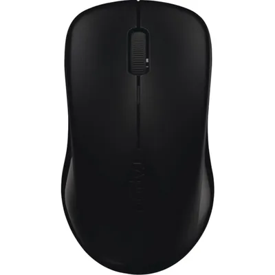 Produktbild von RAPOO Kabellose Maus, 1000 DPI, Optisch, Schwarz, 3 Tasten, Scrollrad, Beidhändig, Ergonomisch, Plug & Play, 10m Reichweite, bis 9 Monate Batterielaufzeit (1x AA), 11.14 x 6.38 x 3.98 cm (T x B x H)