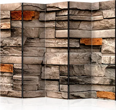 Image de Cloison acoustique en briques Photo Paravent 225x172 cm imprimé recto-verso sur toile intissé Mousse acoustique Cloison Paravent Espagnol Brise-vue Bureau à domicile Effet 3D Mur en pierre f-B-0127-z-c
