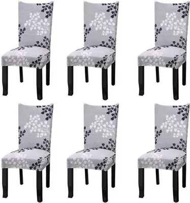 Productafbeelding van Unyqoos® Stoelhoesjes met stretch – afneembare beschermhoezen, universeel te gebruiken voor eetkamers, bruiloften, hotels en restaurants, set van 4 of 6 stuks