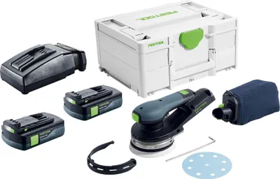 Obrázok produktu pre Akumulátorová náhodná orbitálna brúska Festool ETSC 2 125-Basic 18 V 125 mm bez kefiek + 2x akumulátor 3,0 Ah + nabíjačka + systainer
