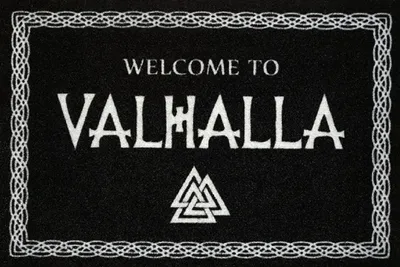 Produktbild von Welcome to Valhalla Fussmatte Wikinger Walhalla Fußmatte Schmutzmatte Türabstreifer Türmatte Odin Fußabstreifer Teppich Doormat Vikings