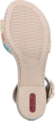 Produktbild von Rieker Damen Sandalette mit floralem Muster und Blütenapplikation 64958, Größe:42 EU, Farbe:Mehrfarbig