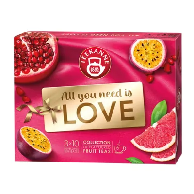 Produktbild von TEEKANNE - Love Collection – Natürliche Früchtetee-Mischung – 3 x 10 Teebeutel (67,5 g)